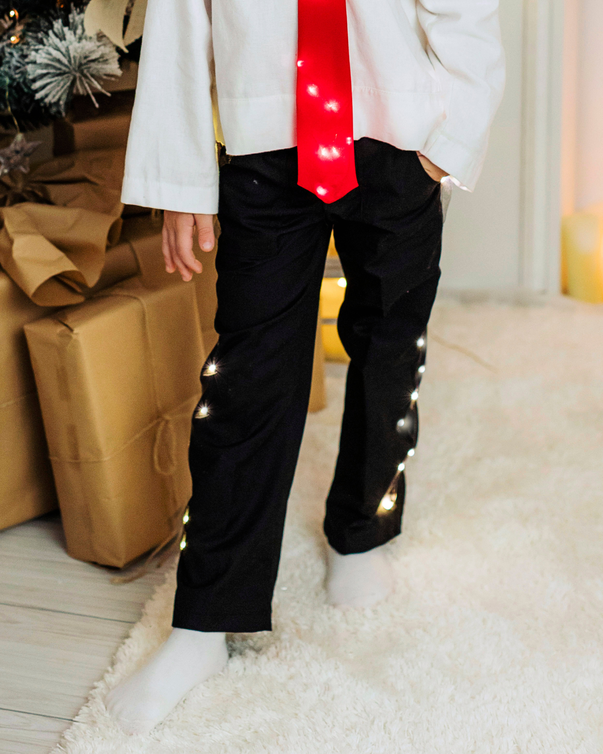 Pantaloni de baiat, Negri De Școală, cu led detasabil