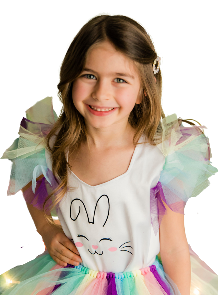 Bluzița Curcubeu cu Iepuraș de Paște