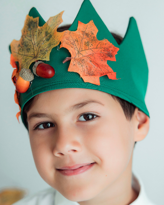 Coroană de Regele Toamna Verde cu Frunze 2025