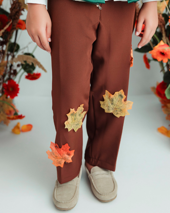 Pantaloni cu Frunze de Toamnă, Maro, Serbare