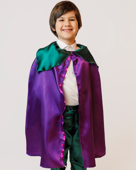 Pelerină cu Luminițe de băiat, Floare Mov (Brândușă, Toporaș, Mac, Violete)