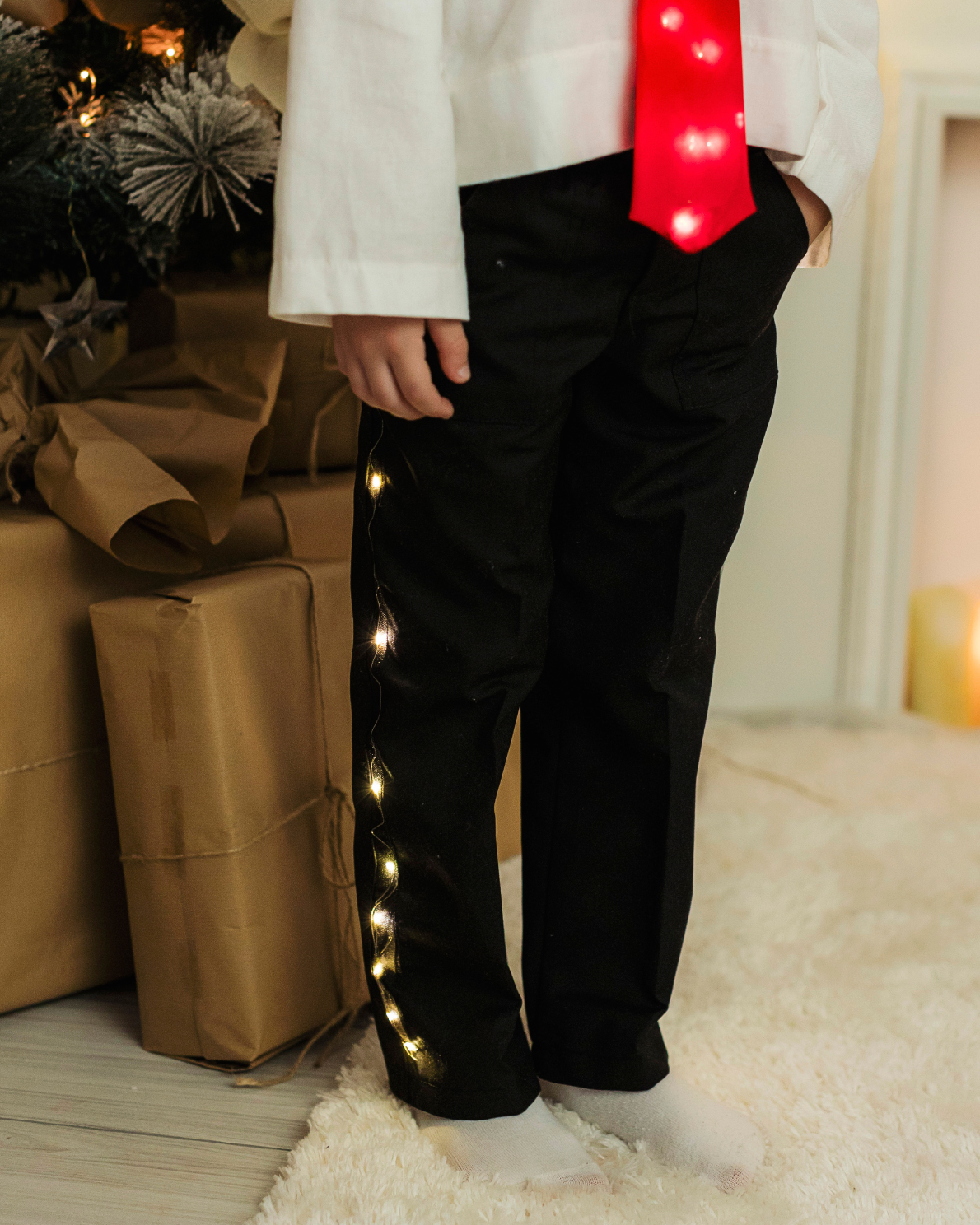 Pantaloni de baiat, Negri De Școală, cu led detasabil