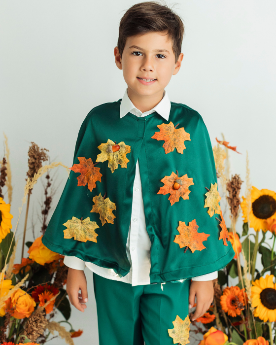 Costum Complet Regele Toamnei, 4 piese, Verde