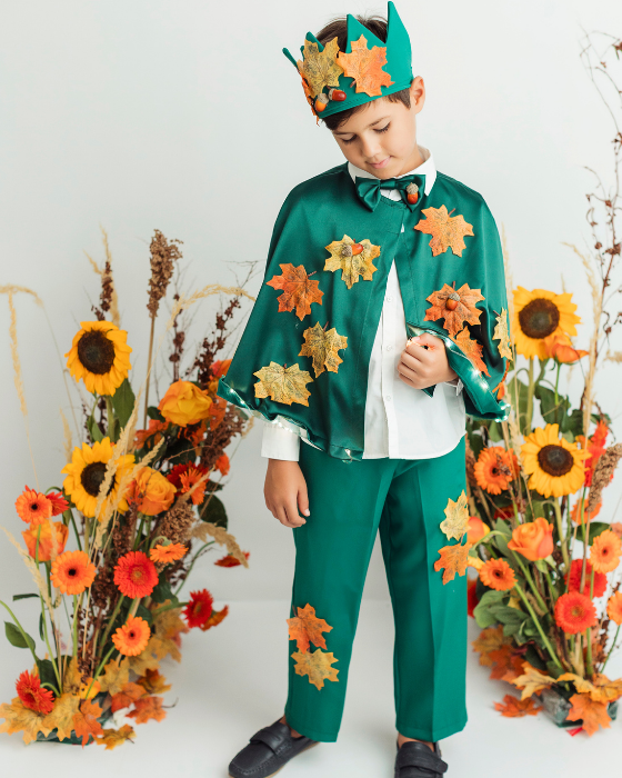 Costum Complet Regele Toamnei, 4 piese, Verde