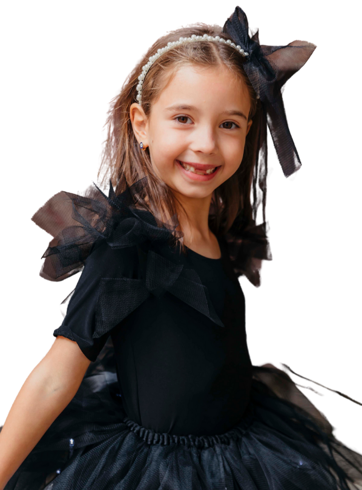 Body cu Tulle Negru, din Lycra Elastică, pentru Halloween