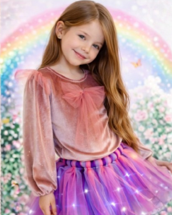 Bluzița Roz de Catifea si Tulle