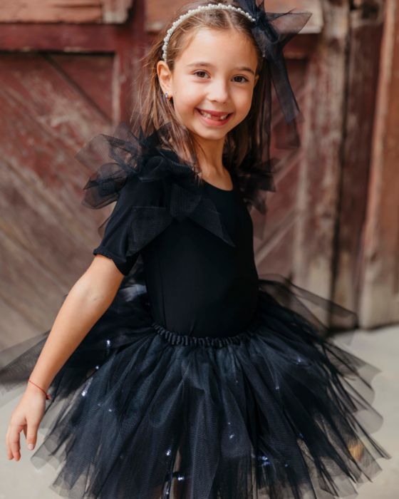 Fustița Neagră cu Luminițe, de Rândunică / Rol Serbare Halloween