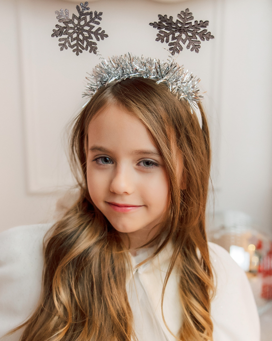 Coroniță Fulg De Nea și Beteală de Crăciun