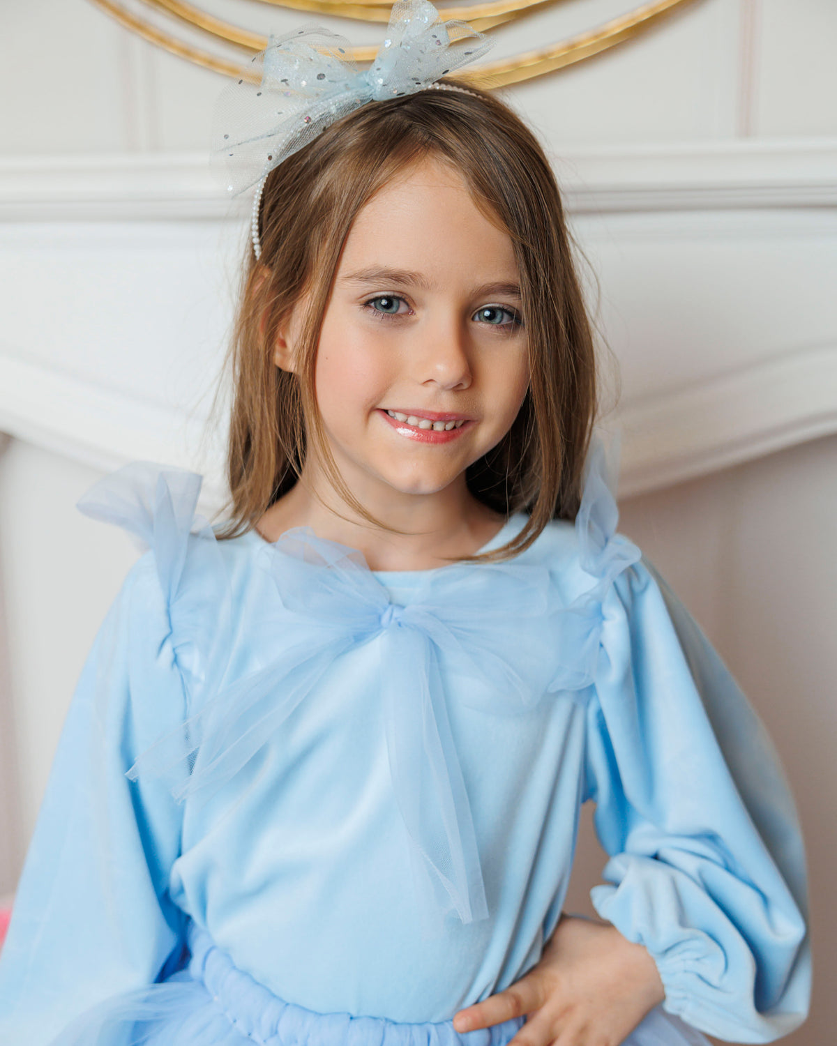 Blouse, Elsa Blue, Soft Velvet