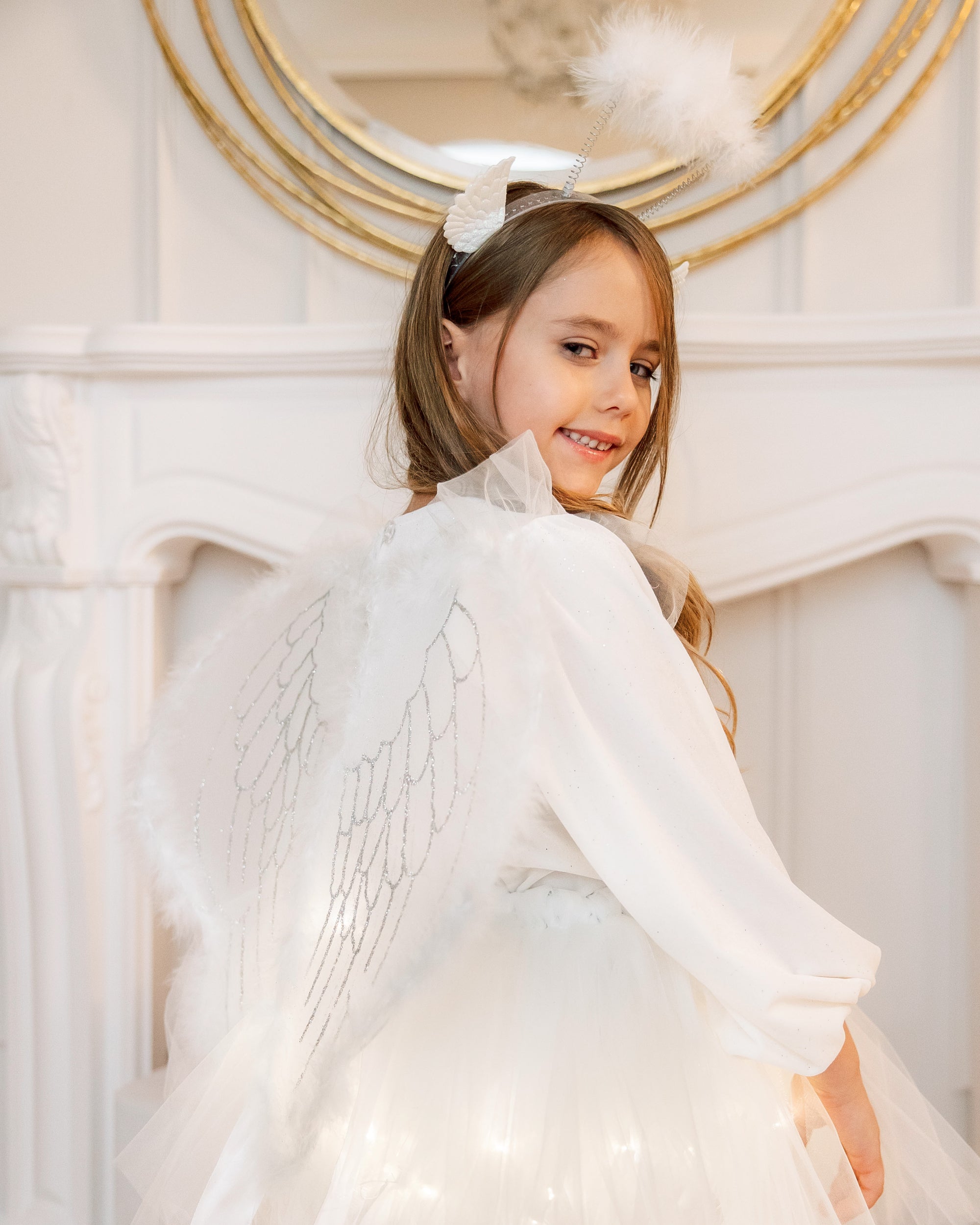 Aripi de Înger cu Sclipici Argintiu, pentru copii