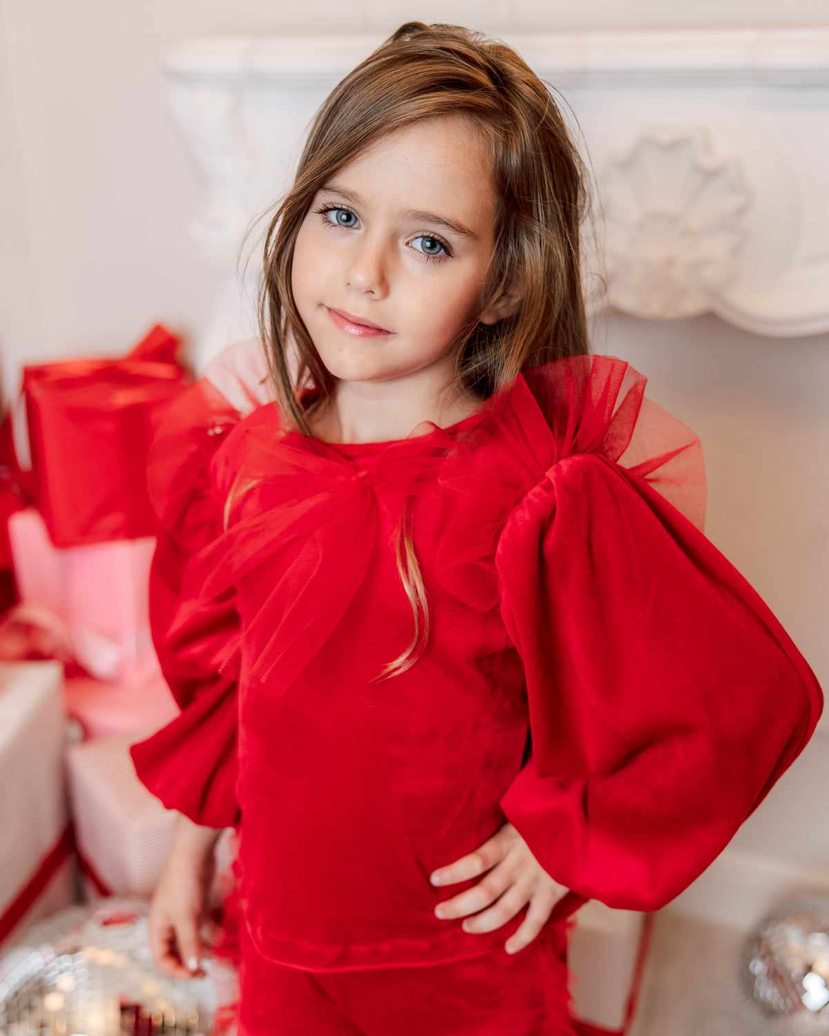 Wonderful Red Sweatshirt with Cool Tulle