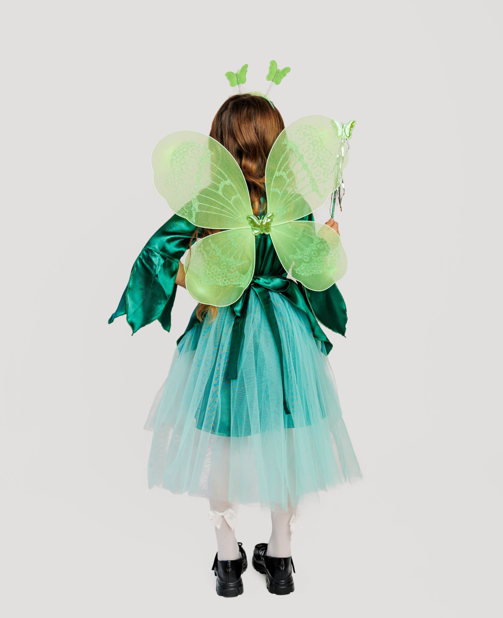 Costum cu Luminițe Zâna Primăverii, 4 Piese Rochiță + Accesorii, de Primăvară, Serbare