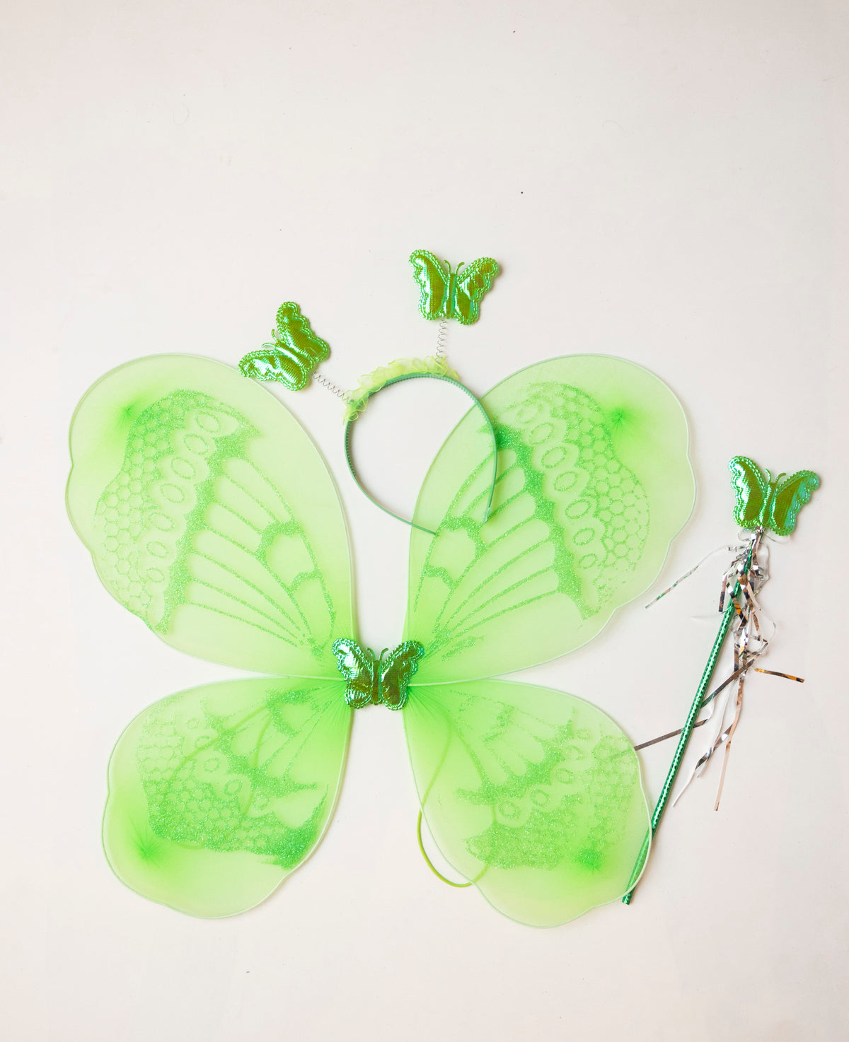 Costum cu Luminițe Zâna Primăverii, 4 Piese Rochiță + Accesorii, de Primăvară, Serbare