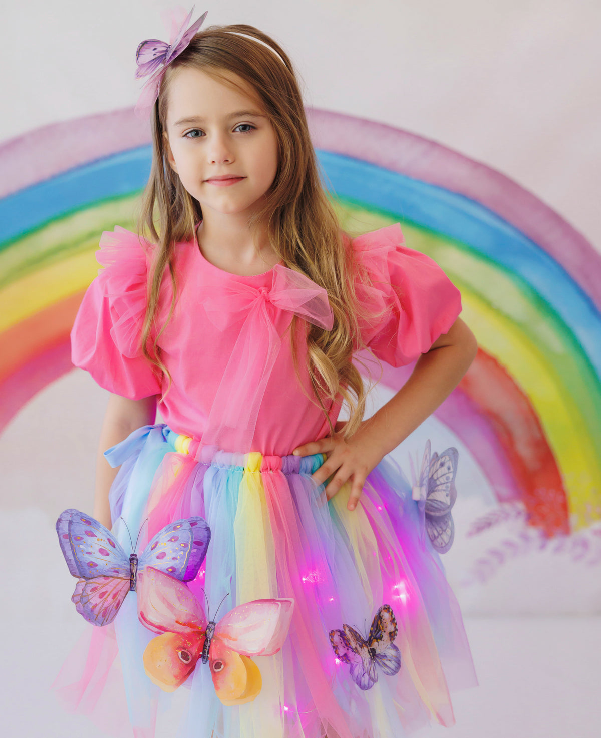 Sparkle Skirt, Full of Butterflies, Pastel Rainbow