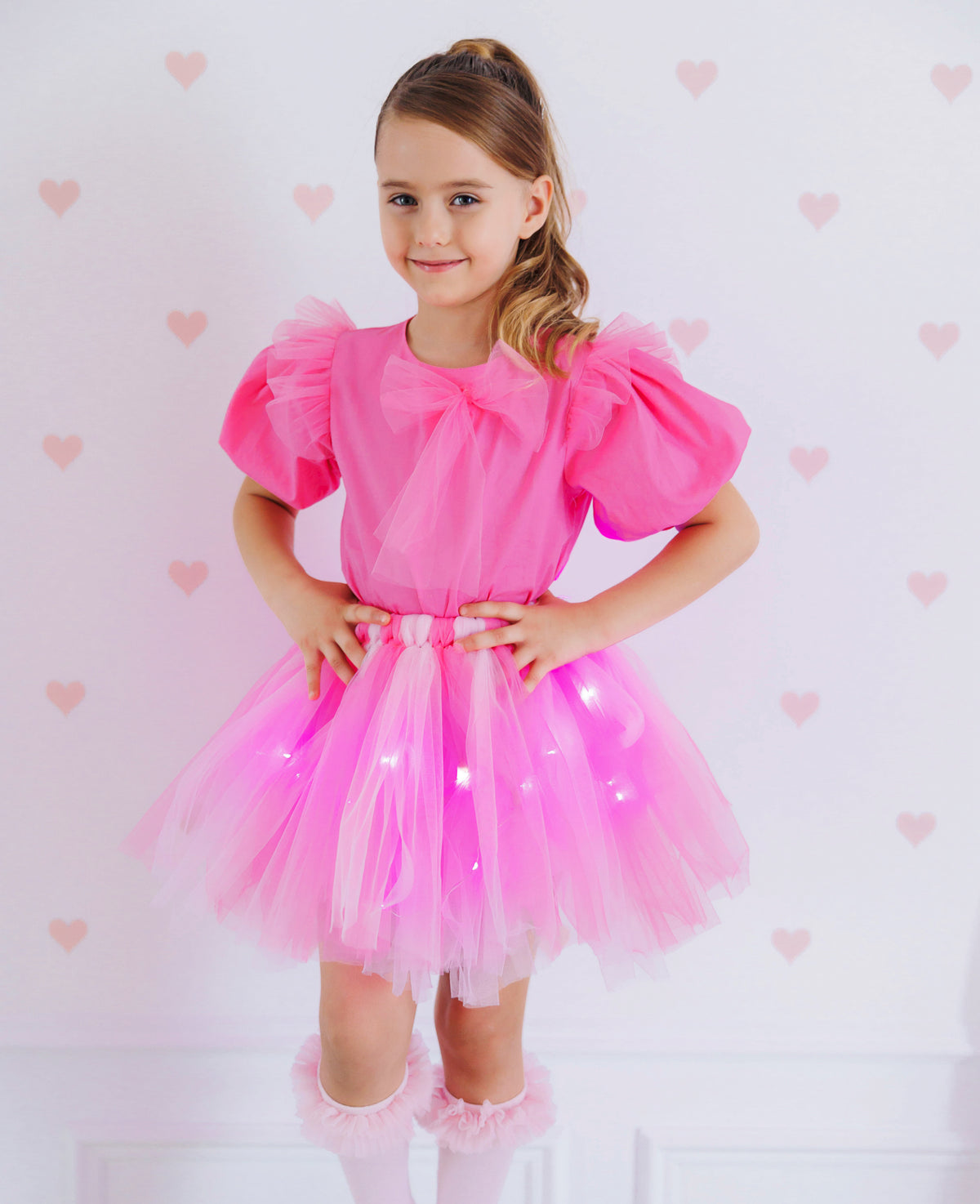 Compleu cu Luminițe, Blușh Pink, 2 Piese