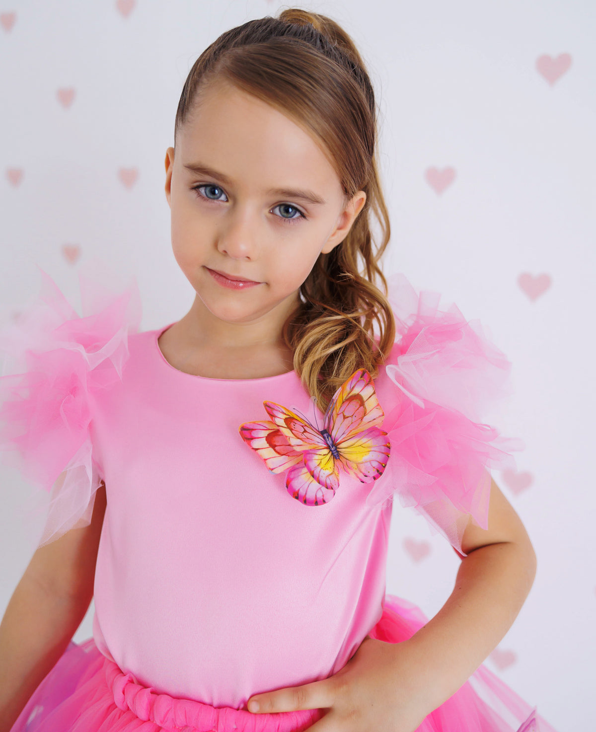 Butterfly Blouse, Candy Pink, Taffeta