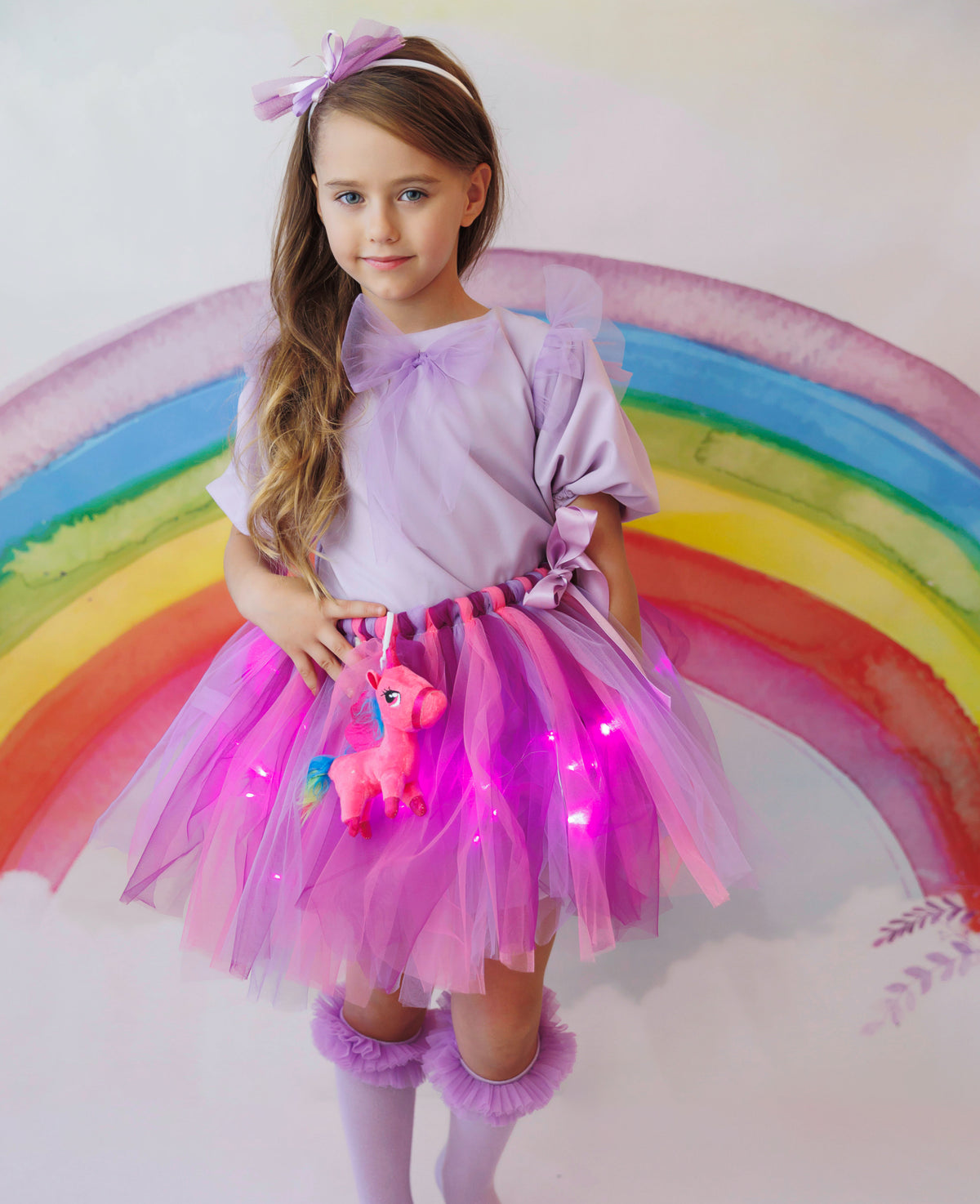 Fustița cu Luminițe, Unicorn Magic cu Breloc, 3-18 luni