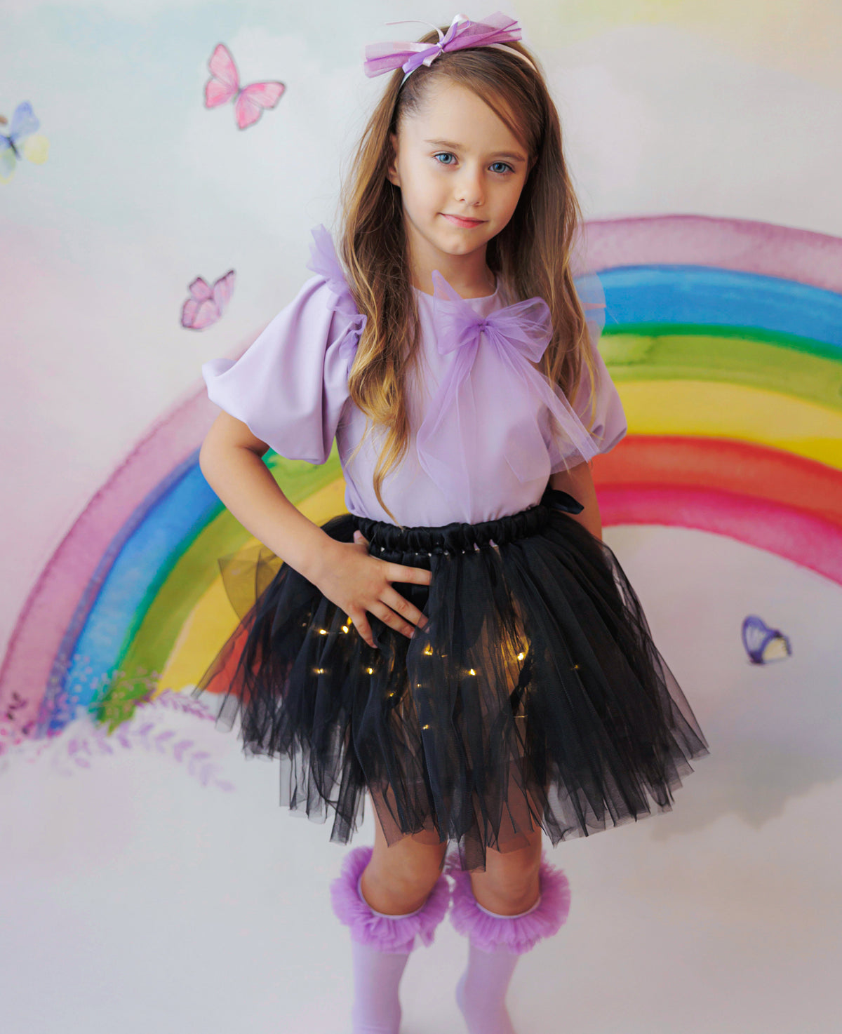 Skirt with Sparkles, Black, Fine Tulle 