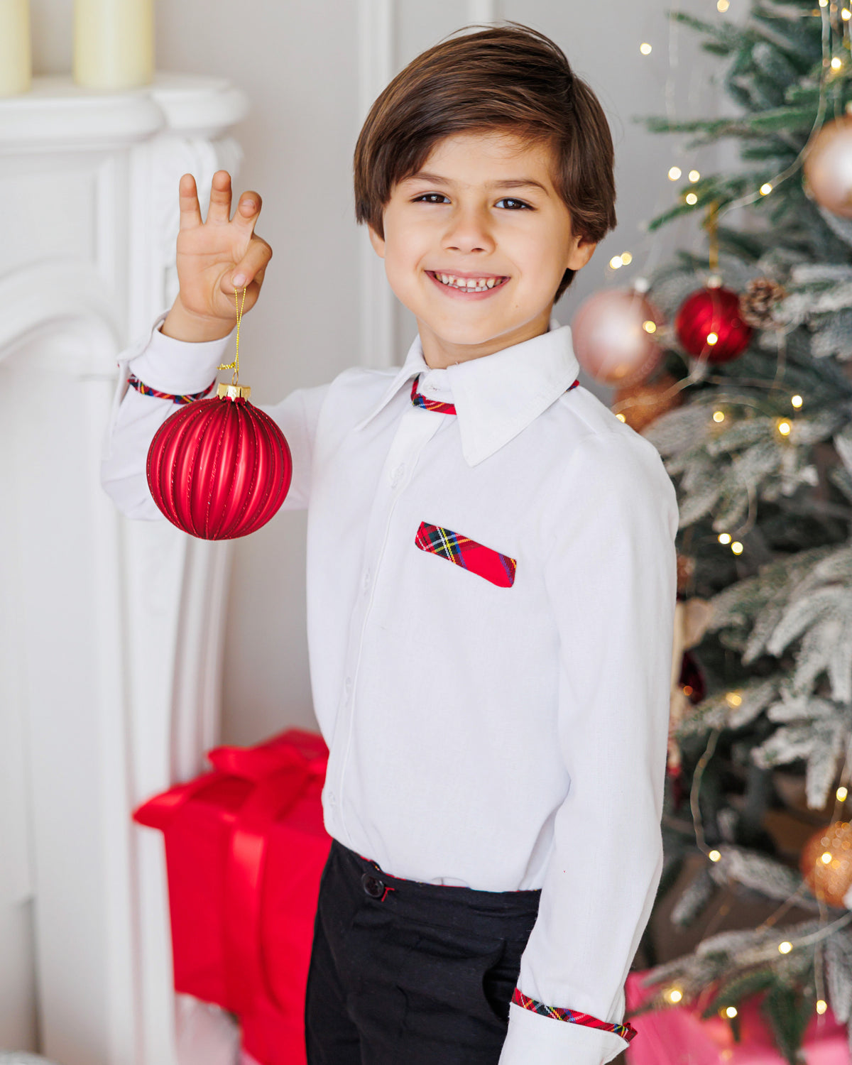 Cămașă Albă, Bumbac, pentru Băieți, De Școală