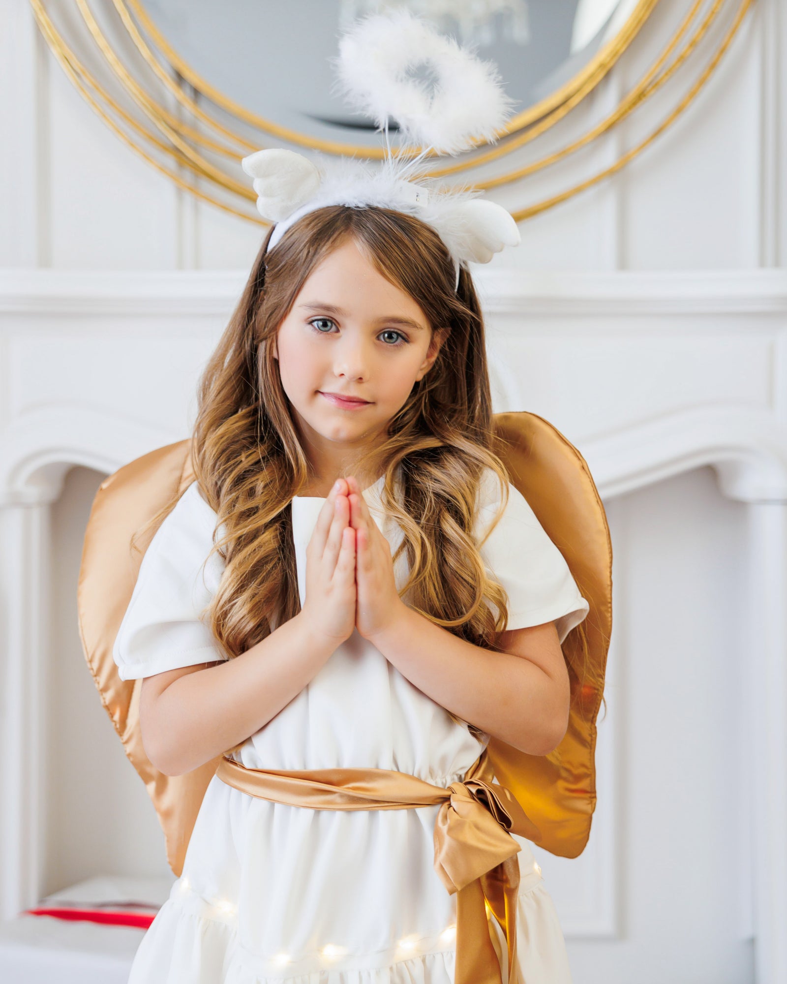 Costum cu Luminițe, Alb de Înger, 4 Piese, de Fetiță