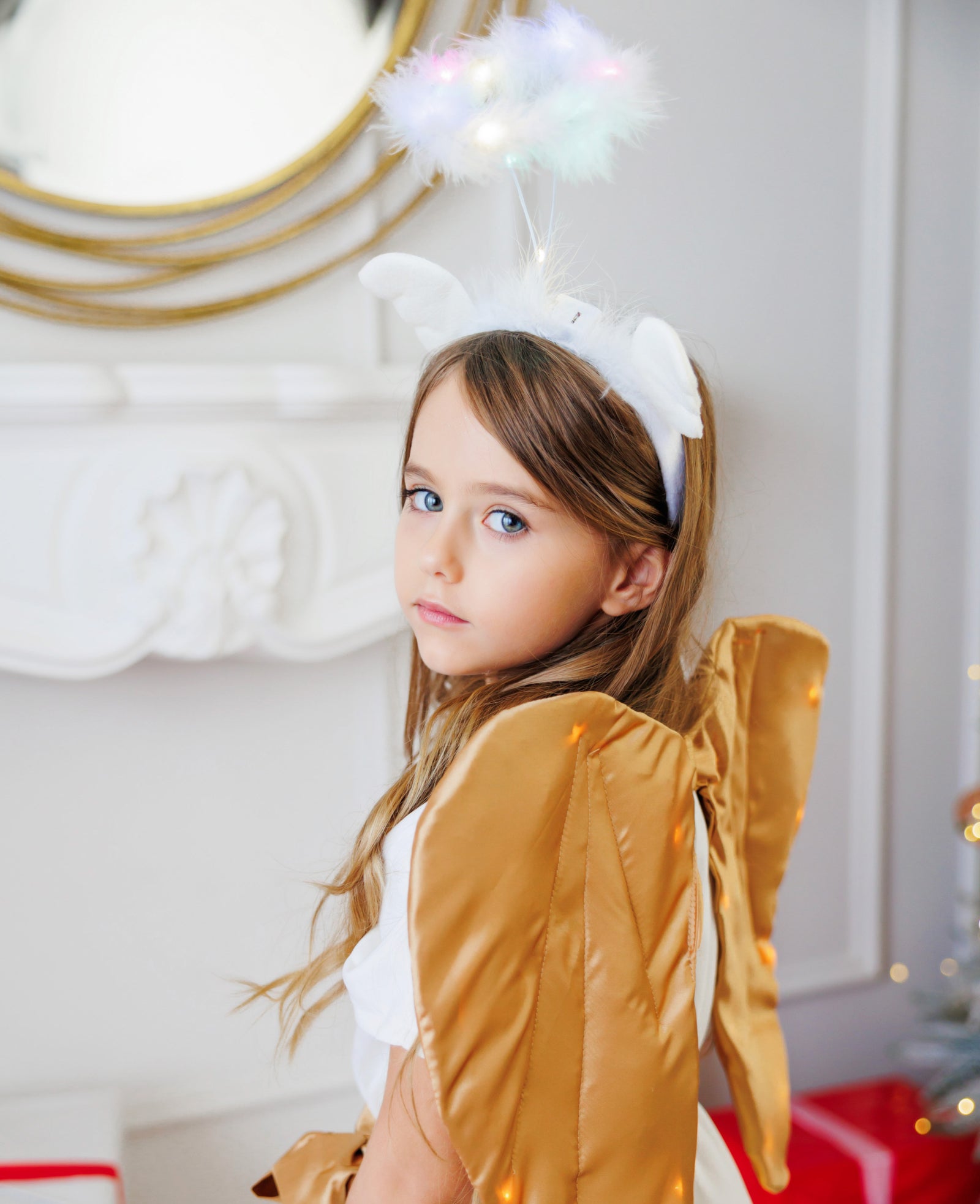 Coroniță cu Aură de Înger, cu Luminițe  de Serbare