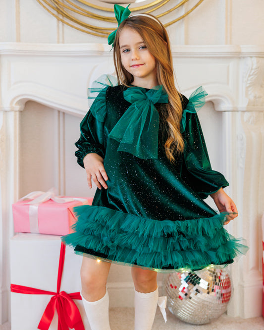 Sparkle Dress, Royal Green