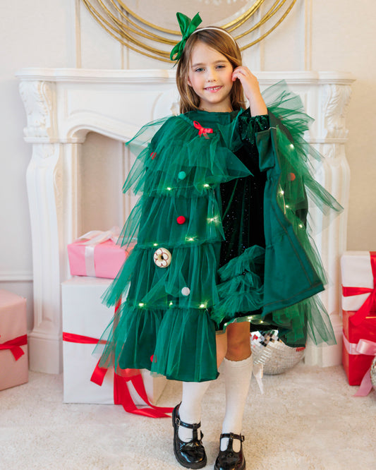 Little Girl's Cape with Lights, Fir Tree