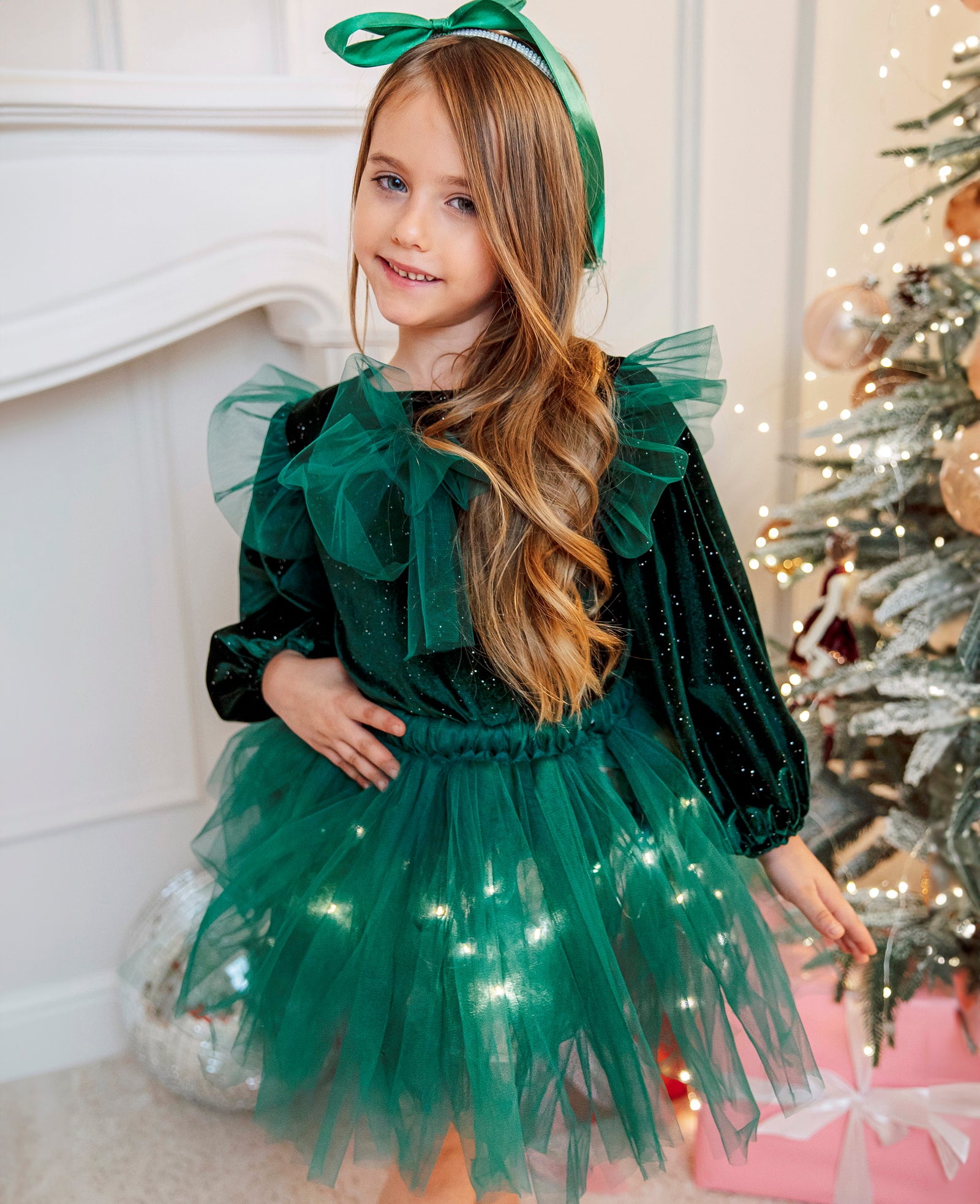 Compleu Verde Regal Fustiță+Bluziță+Bentiță