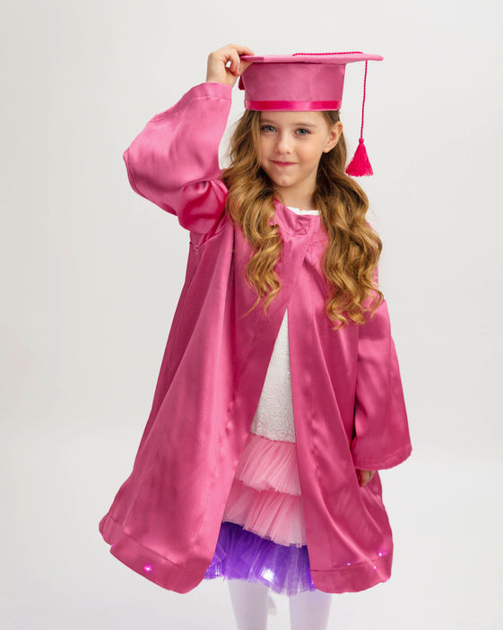 Robă Roz cu Luminițe Pentru Copii, Adio Grădiniță și Absolvire Școală