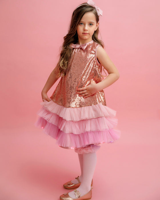 Rochița cu Luminițe, Gama Premium Roz Gold, de Vara, de Eveniment