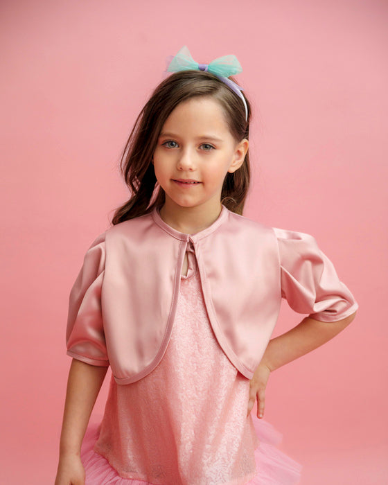 Occasional children&#39;s bolero, to wear over, Pink