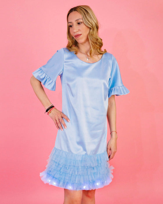 Rochița De Ocazie Bleu cu Volanase, Femei