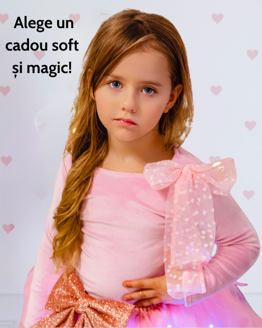 Bluzița Roz, din Catifea, cu Mânecă Lungă