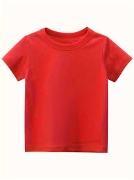 Red Cotton Sports T-Shirt for Girls, Kindergarten 