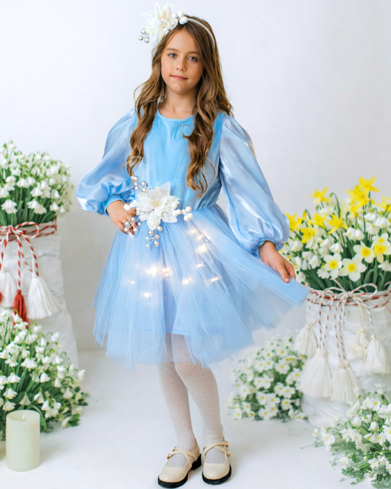 Rochiță cu Luminițe Bleu de Primăvară