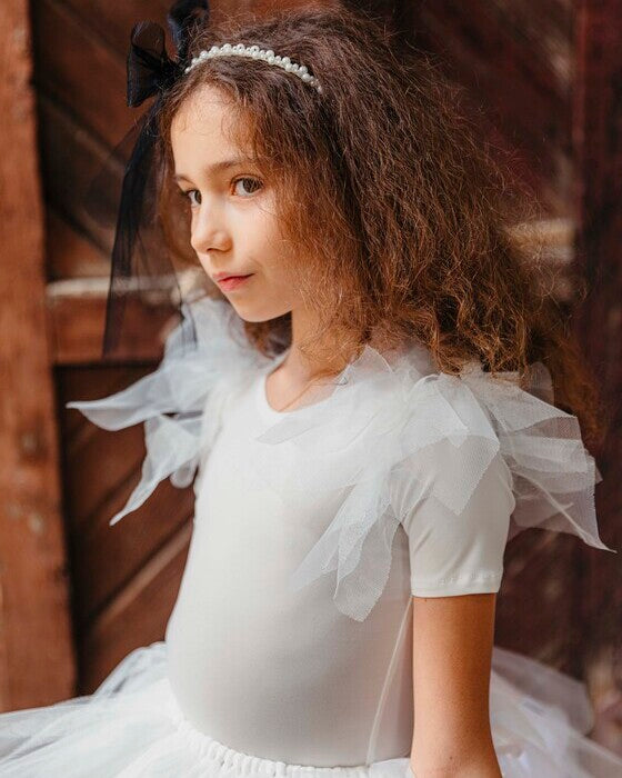 Body Alb, cu Tulle de Toamnă, Halloween