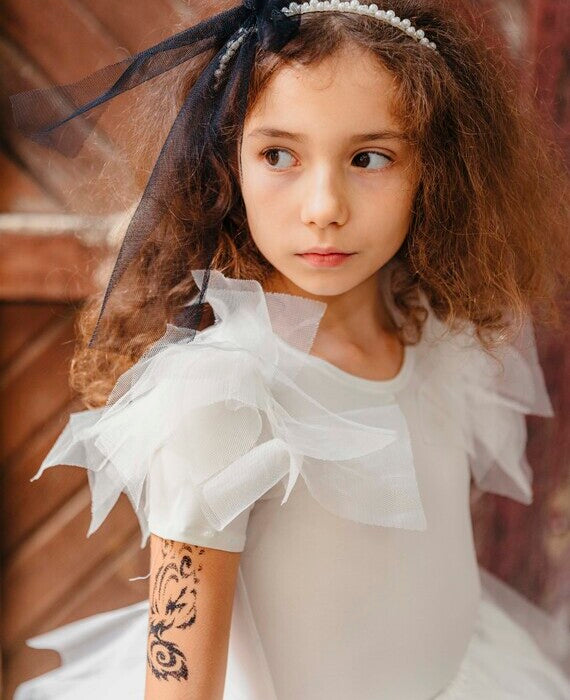 Body Alb, cu Tulle de Toamnă, Halloween