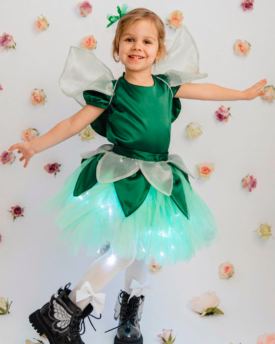 Costum de Zana Primaverii Verde,  Licurici, Clopoțica, Zâna Clopoțel