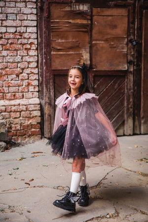 Pelerină Magică Roz, Tulle, Perle și steluțe, Halloween 2022