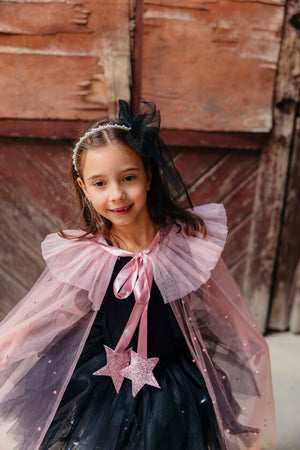 Pelerină Magică Roz, Tulle, Perle și steluțe, Halloween 2022