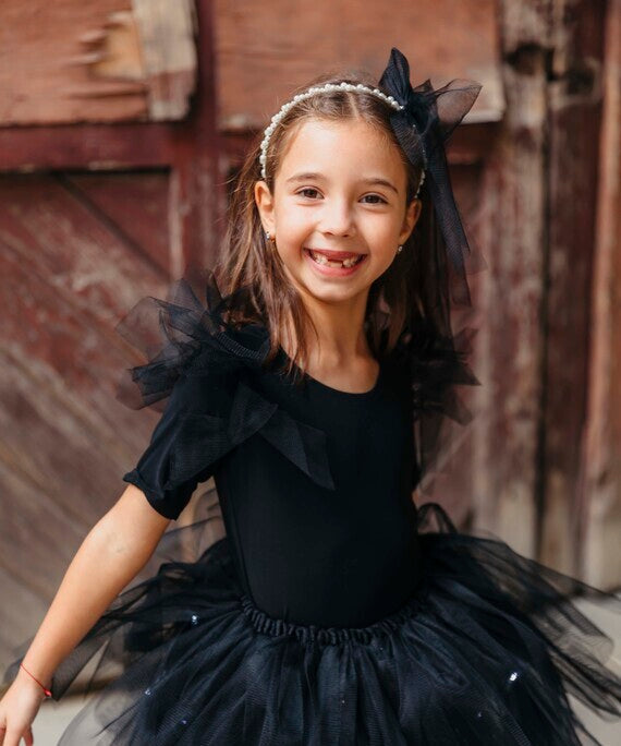 Body cu Tulle Negru, din Lycra Elastică, pentru Halloween