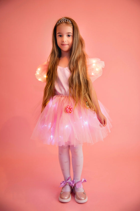 Pink Sparkle Blouse, Elastic Taffeta + Tulle and Sparkles