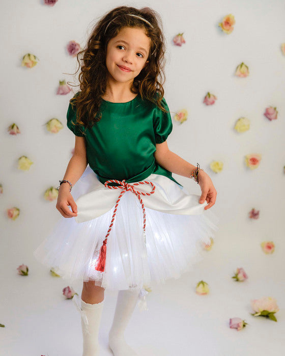 Costum Ghiocel cu Luminițe, 4 piese, Serbare Primăvară