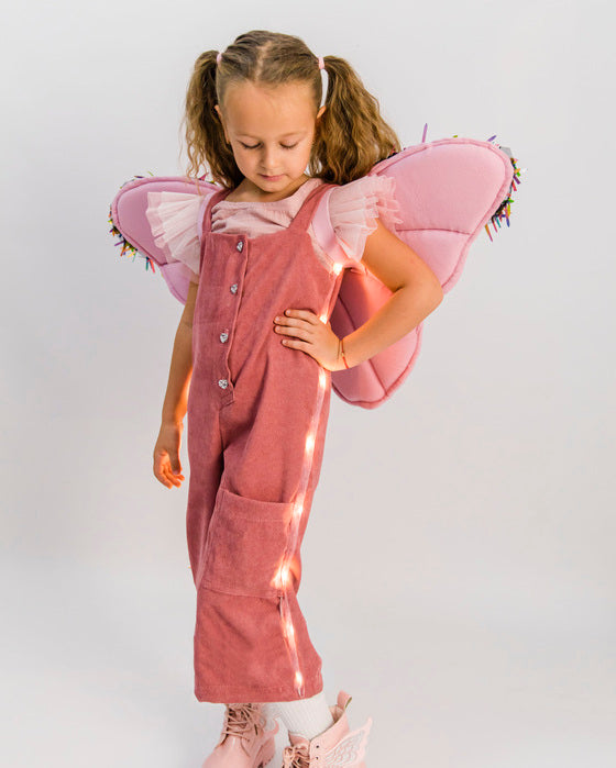 Salopetă cu Luminițe, Roz de Fetite, 3-4 ani