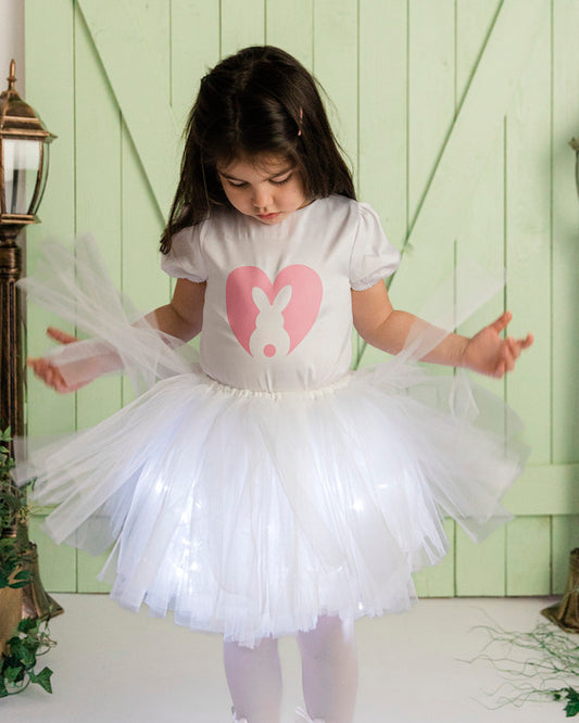 Skirt with Lights, White
