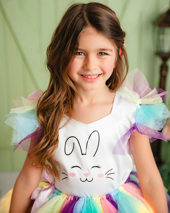 Bluzița Curcubeu cu Iepuraș de Paște
