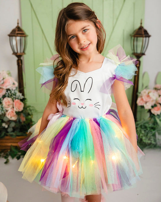 Sparkle Skirt, Pastel Rainbow