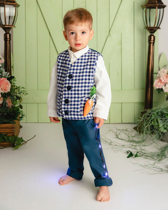 Pantaloni cu Luminițe Bleumarin, de Iepuraș cu Codiță