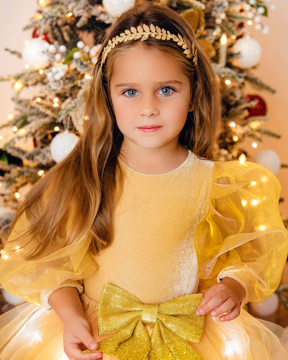 Body Auriu de Soare, cu Mâneci Bufante