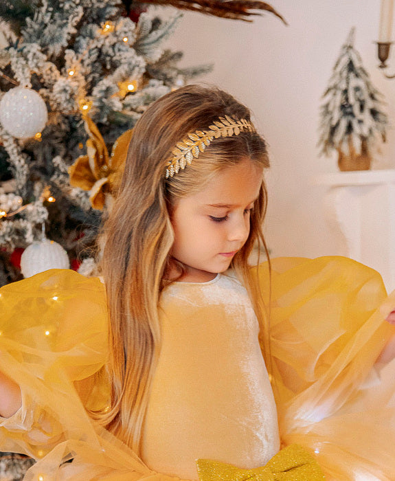 Body Auriu de Soare, cu Mâneci Bufante